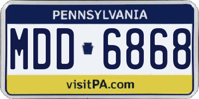 PA license plate MDD6868