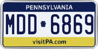PA license plate MDD6869