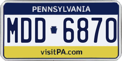 PA license plate MDD6870