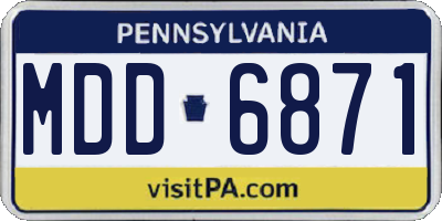 PA license plate MDD6871