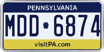 PA license plate MDD6874