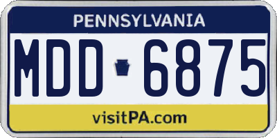 PA license plate MDD6875