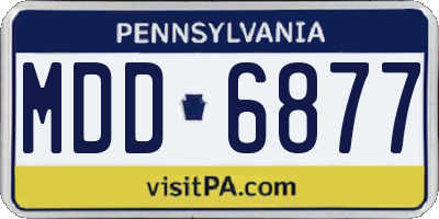 PA license plate MDD6877
