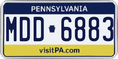 PA license plate MDD6883