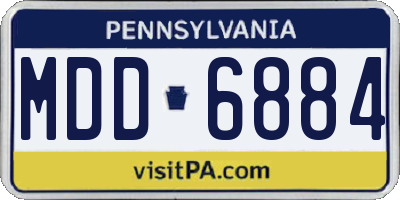 PA license plate MDD6884