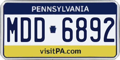 PA license plate MDD6892