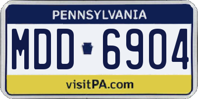 PA license plate MDD6904