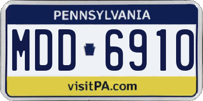 PA license plate MDD6910