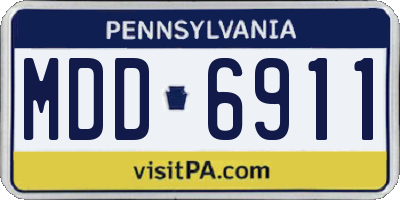PA license plate MDD6911