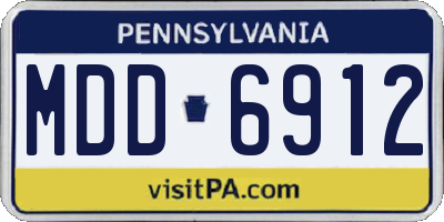 PA license plate MDD6912