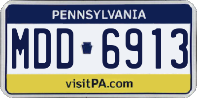 PA license plate MDD6913