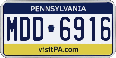 PA license plate MDD6916