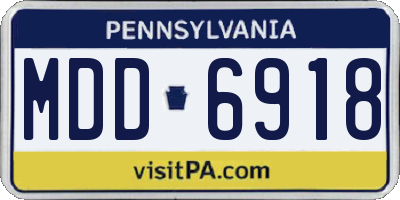 PA license plate MDD6918