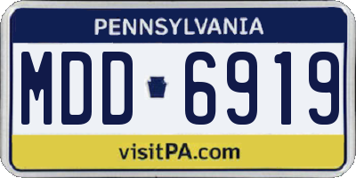 PA license plate MDD6919