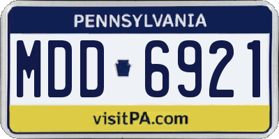 PA license plate MDD6921