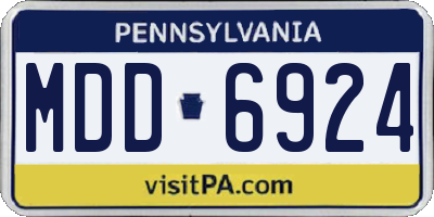 PA license plate MDD6924