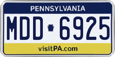 PA license plate MDD6925
