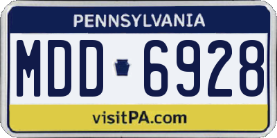 PA license plate MDD6928