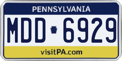 PA license plate MDD6929