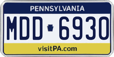PA license plate MDD6930