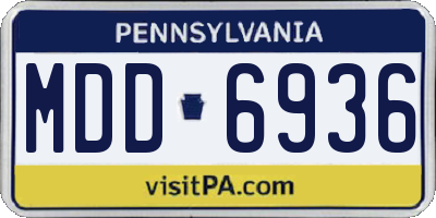 PA license plate MDD6936
