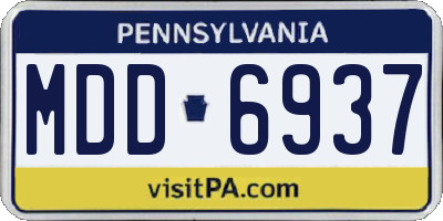 PA license plate MDD6937