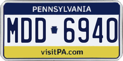 PA license plate MDD6940