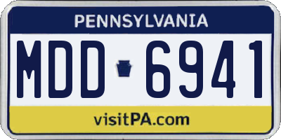 PA license plate MDD6941