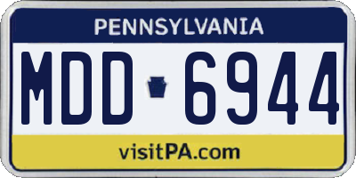 PA license plate MDD6944