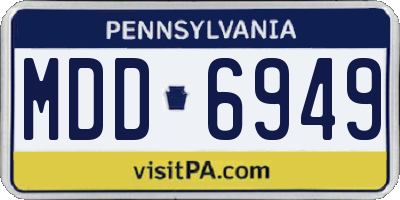 PA license plate MDD6949