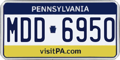 PA license plate MDD6950