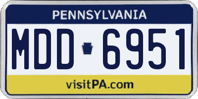 PA license plate MDD6951