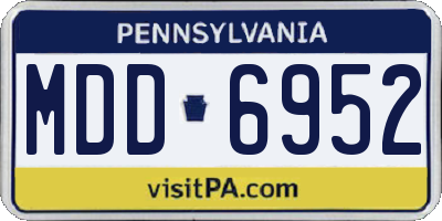 PA license plate MDD6952