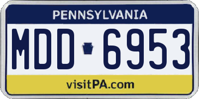 PA license plate MDD6953