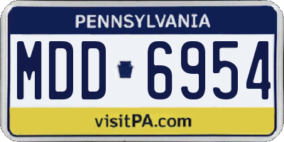 PA license plate MDD6954
