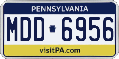 PA license plate MDD6956