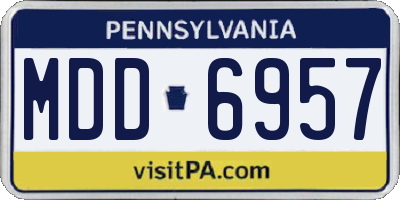 PA license plate MDD6957