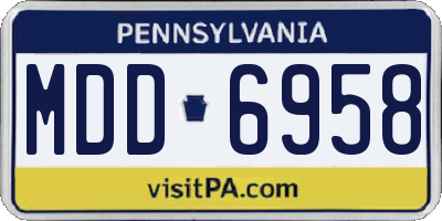 PA license plate MDD6958