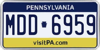 PA license plate MDD6959
