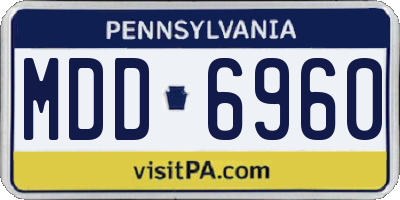 PA license plate MDD6960