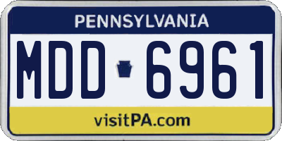 PA license plate MDD6961