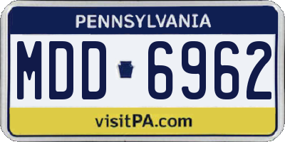 PA license plate MDD6962