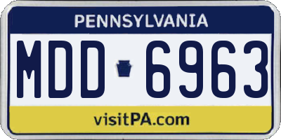PA license plate MDD6963