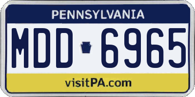 PA license plate MDD6965