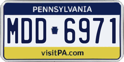 PA license plate MDD6971