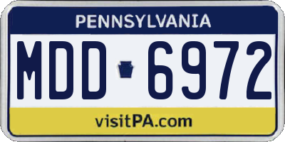 PA license plate MDD6972