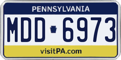 PA license plate MDD6973