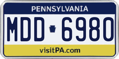 PA license plate MDD6980