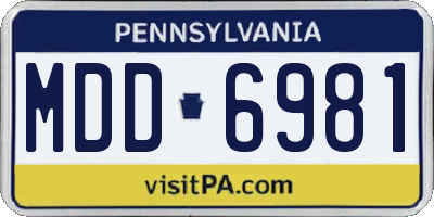 PA license plate MDD6981