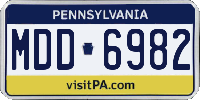 PA license plate MDD6982